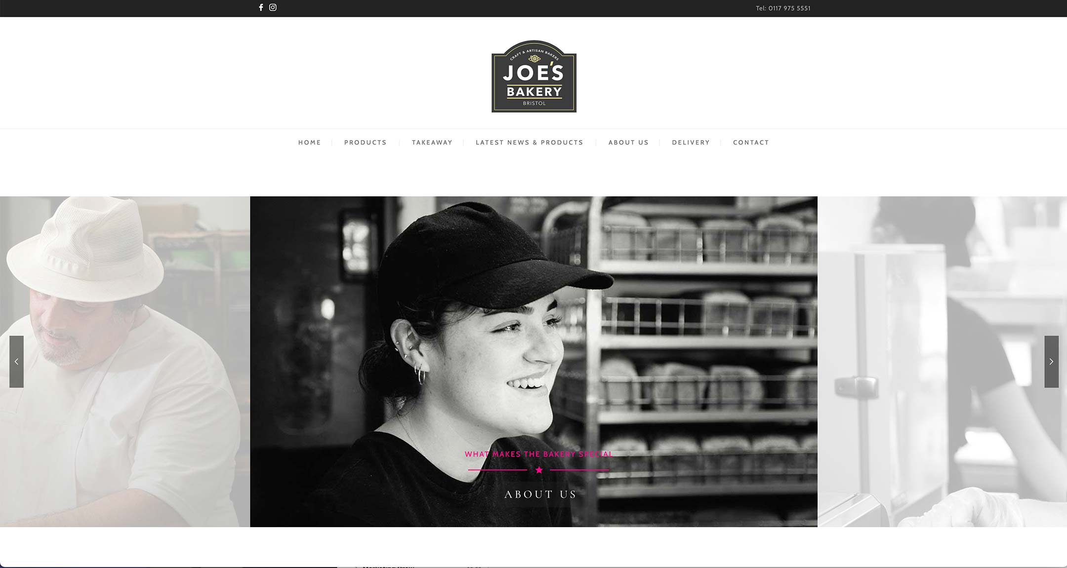 Smiling woman serving behind bakery counter
